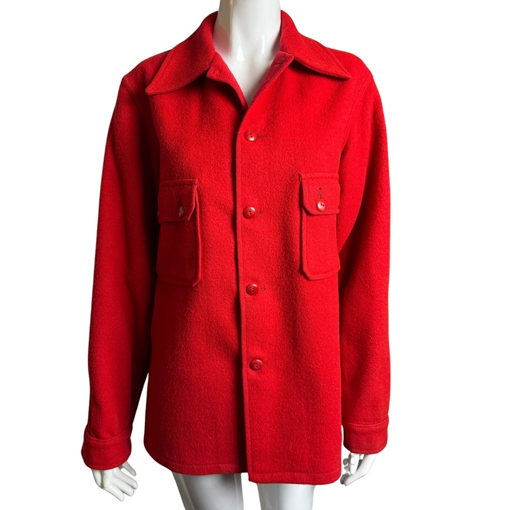 vintage:: 50s 60s Red Wool Utility Coat by Chippewa Woolen Mills